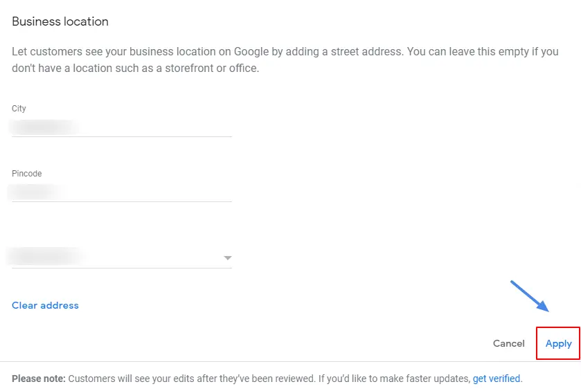 Applying Business Location Changes Changes In Google My Business Account